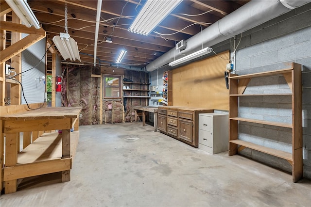 320 Whitfield Dr, Pendleton, SC 29670 - unfinished below grade area with a workshop area