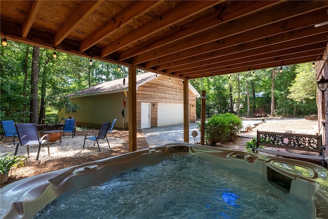 320 Whitfield Dr, Pendleton, SC 29670 - view of pool with a hot tub and an outdoor structure
