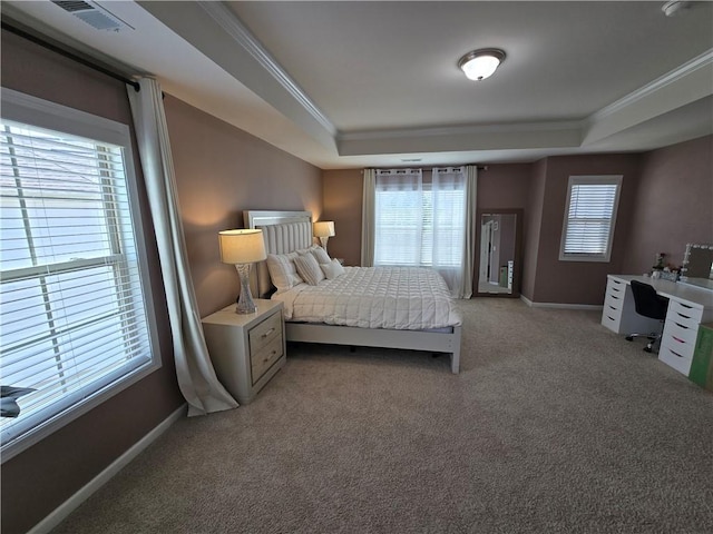 406 Willow Grove Way, Anderson, SC 29621 - bedroom featuring a tray ceiling, ornamental molding, and light carpet