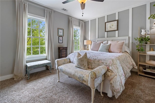 245 Thomas Green Blvd, Clemson, SC 29631 - carpeted bedroom with multiple windows and ceiling fan