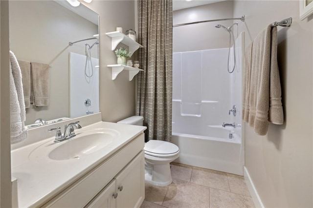 245 Thomas Green Blvd, Clemson, SC 29631 - full bathroom with shower / bath combo with shower curtain, vanity, and tile patterned flooring