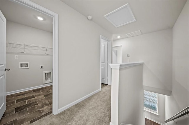 217 Islay Way, Anderson, SC 29621 - corridor featuring an upstairs landing, attic access, recessed lighting, and carpet