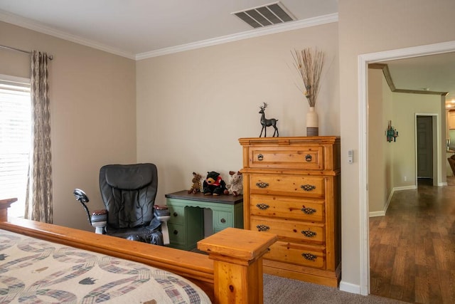 190 Edward Ln, Walhalla, SC 29691 - bedroom with crown molding and dark wood finished floors