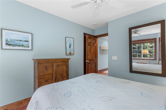 1230 Melton Rd # 64, West Union, SC 29696 - bedroom with ceiling fan and wood finished floors
