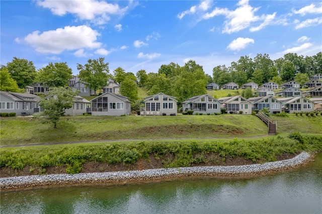 1230 Melton Rd # 64, West Union, SC 29696 - back of house featuring a water view, a residential view, and view of wooded area