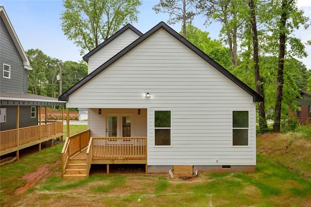 114 Hillcrest Cir, Anderson, SC 29624 - rear view of property with crawl space and a deck