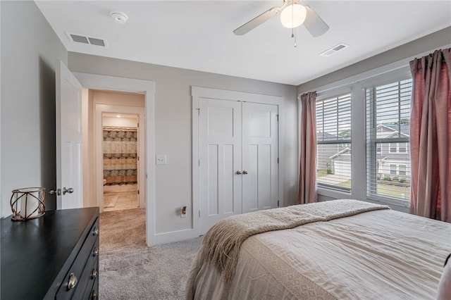 210 Obsidian Ct, Simpsonville, SC 29680 - bedroom featuring carpet, a closet, and ceiling fan
