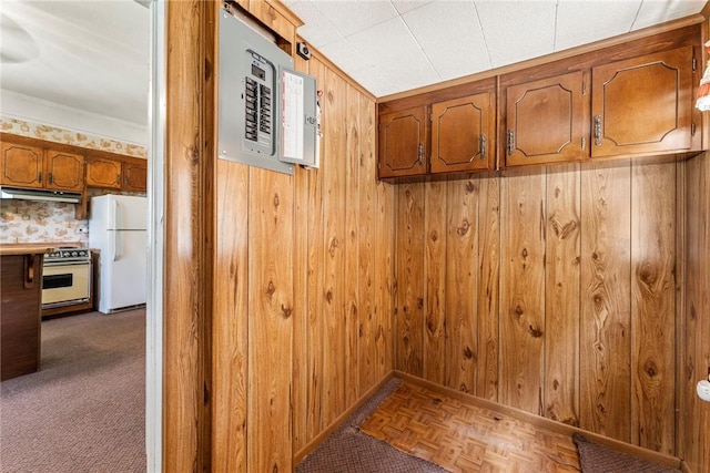 503 Burris St, Anderson, SC 29625 - laundry room featuring wood walls and electric panel