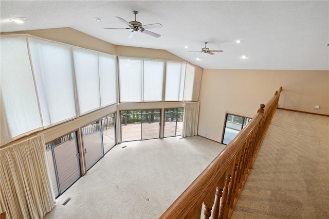 14 Windlass Ct, Salem, SC 29676 - empty room featuring carpet, a ceiling fan, and high vaulted ceiling
