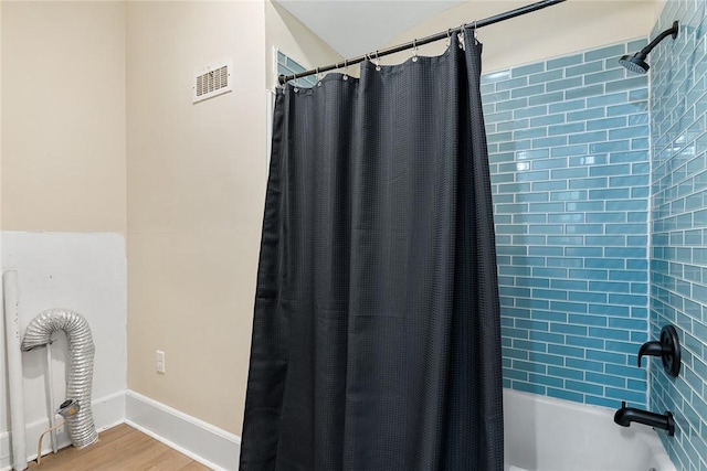 23 Gilmer Dr, Anderson, SC 29621 - full bath with shower / tub combo with curtain and wood finished floors