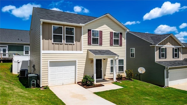 131 Colonial Walk, Pickens, SC 29671 - view of front of property featuring a garage, concrete driveway, board and batten siding, and a front yard