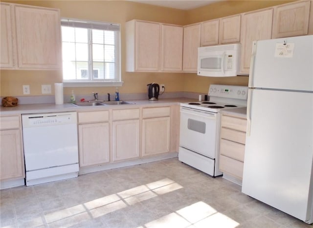 230 Campus Dr Unit E, Central, SC 29630 - kitchen with white appliances, light brown cabinetry, and light countertops
