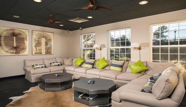 230 Campus Dr Unit E, Central, SC 29630 - living area featuring ceiling fan and recessed lighting