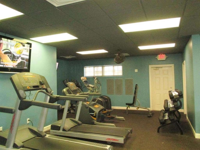 190 University Village Dr Unit G, Central, SC 29630 - workout area featuring a paneled ceiling and baseboards