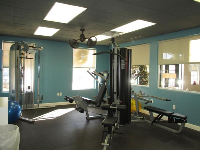 190 University Village Dr Unit G, Central, SC 29630 - workout area with healthy amount of natural light and a paneled ceiling