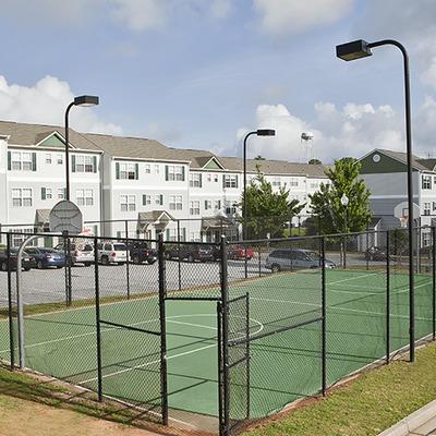 190 University Village Dr Unit G, Central, SC 29630 - view of tennis court with community basketball court and a residential view
