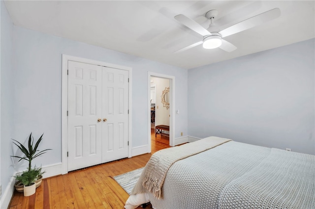 513 Shiloh Rd, Seneca, SC 29678 - bedroom featuring a closet, light wood finished floors, and a ceiling fan