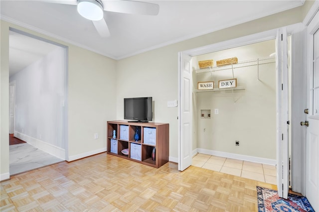 513 Shiloh Rd, Seneca, SC 29678 - interior space with ornamental molding and a ceiling fan