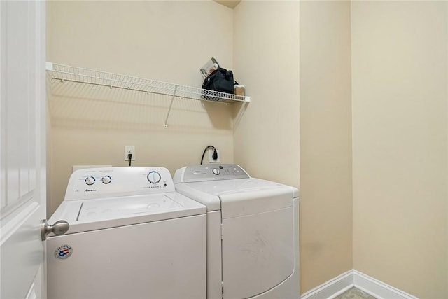 137 Golden Eagle Ln, Anderson, SC 29621 - laundry room featuring independent washer and dryer and baseboards