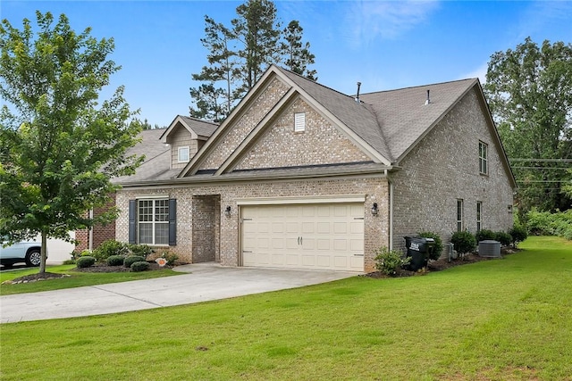 137 Golden Eagle Ln, Anderson, SC 29621 - view of front of property with brick siding, an attached garage, driveway, a front yard, and a shingled roof