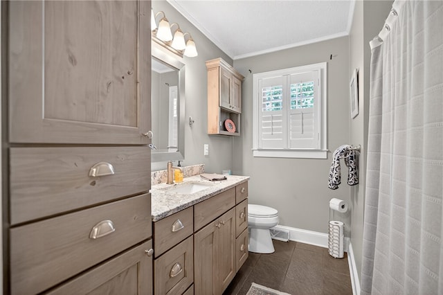 260 Riggs Dr, Clemson, SC 29631 - full bath with vanity, crown molding, tile patterned flooring, and a shower with curtain