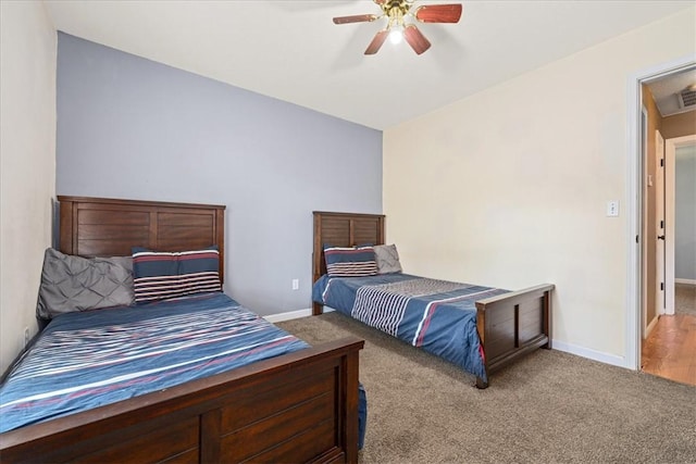 433 Shore Line Dr, Anderson, SC 29626 - bedroom with carpet floors and a ceiling fan