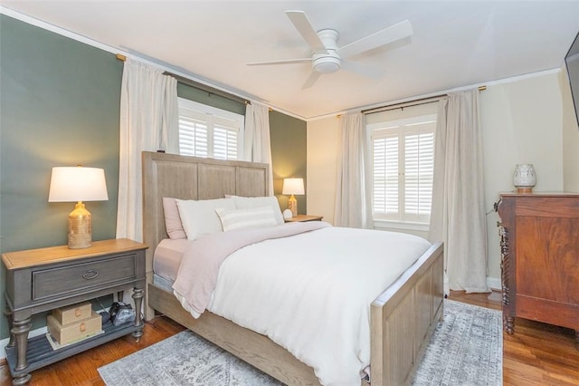 205 James St, Anderson, SC 29625 - bedroom with wood finished floors and ceiling fan