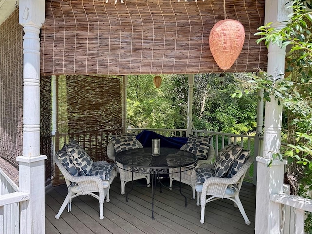 203 Ashley Rd, Clemson, SC 29631 - wooden terrace with outdoor dining space