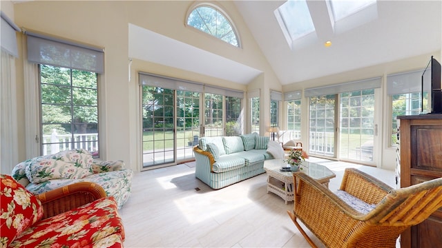 203 Ashley Rd, Clemson, SC 29631 - sunroom with a skylight and high vaulted ceiling