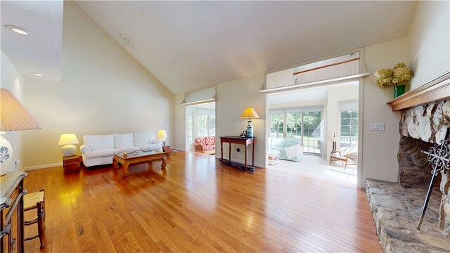 203 Ashley Rd, Clemson, SC 29631 - living area with high vaulted ceiling, wood finished floors, and recessed lighting