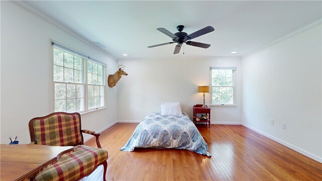 203 Ashley Rd, Clemson, SC 29631 - bedroom featuring crown molding, wood finished floors, and ceiling fan