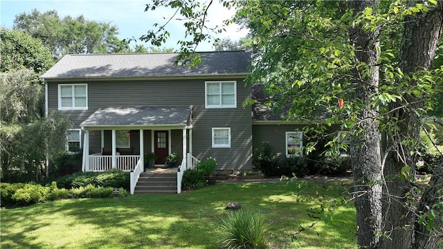 203 Ashley Rd, Clemson, SC 29631 - view of front of property with covered porch, a front yard, and a shingled roof