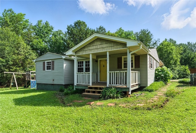 159 Rabbit Rd, Pickens, SC 29671 - bungalow with a porch, a front lawn, and crawl space