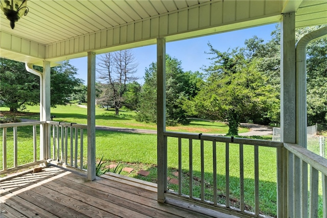 159 Rabbit Rd, Pickens, SC 29671 - wooden terrace with a yard and view of scattered trees