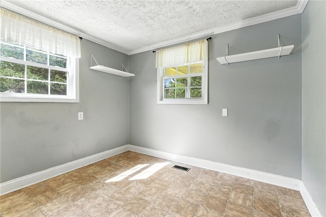 159 Rabbit Rd, Pickens, SC 29671 - unfurnished room featuring a textured ceiling, crown molding, and stone finish floors