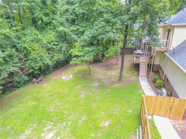111 Halifax Rd, Easley, SC 29642 - view of yard featuring a wooden deck and stairs
