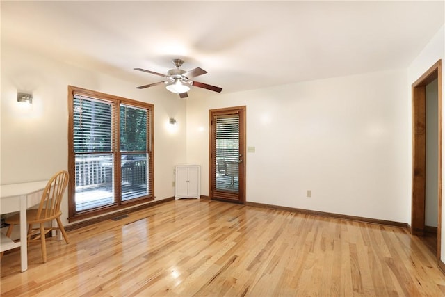 111 Halifax Rd, Easley, SC 29642 - spare room with a ceiling fan and light wood-style flooring