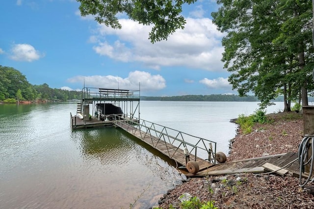 227 E Clearwater Shores Rd, Fair Play, SC 29643 - dock area with a water view and boat lift