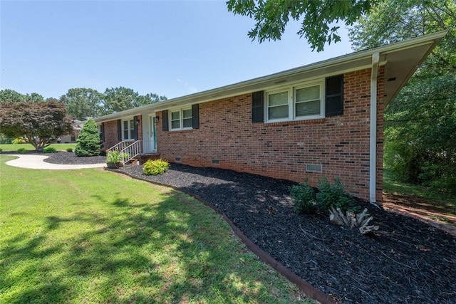208 Springview Dr, Anderson, SC 29625 - single story home with a front lawn, brick siding, and crawl space