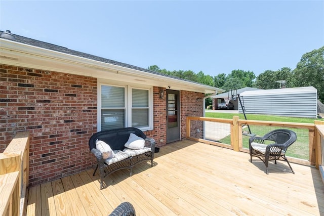 208 Springview Dr, Anderson, SC 29625 - view of wooden terrace