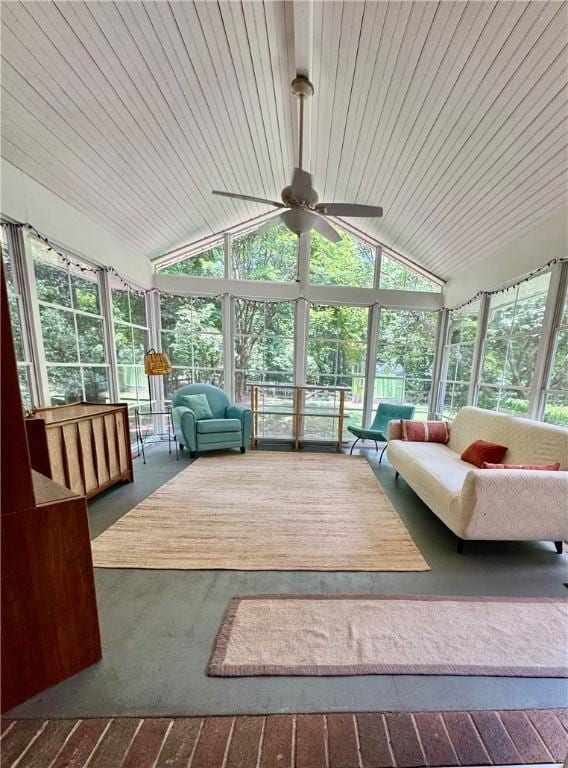 203 Catawbah Rd, Clemson, SC 29631 - sunroom / solarium featuring an outdoor hangout area, a ceiling fan, and lofted ceiling