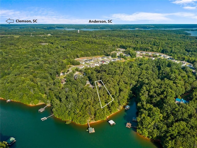 223 Inlet Pointe Dr, Anderson, SC 29625 - aerial view of property and surrounding area with a nearby body of water and property boundaries highlighted