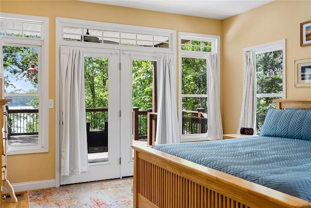 223 Inlet Pointe Dr, Anderson, SC 29625 - bedroom featuring access to outside, multiple windows, and light wood-type flooring