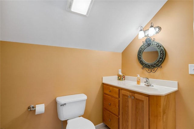 223 Inlet Pointe Dr, Anderson, SC 29625 - bathroom featuring vanity and lofted ceiling