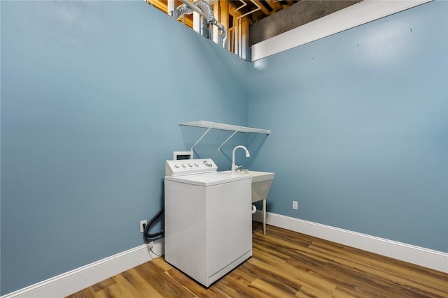 223 Inlet Pointe Dr, Anderson, SC 29625 - washroom with washer / clothes dryer and wood finished floors