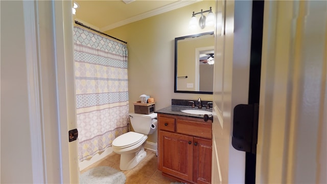 209 Calhoun St Unit 402, Clemson, SC 29631 - full bath with ornamental molding, tile patterned floors, vanity, and a shower with curtain
