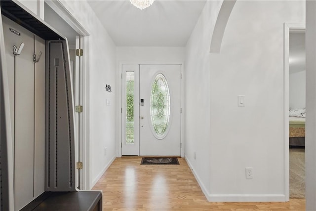 101 Jocassee Falls Rd, Salem, SC 29676 - entrance foyer featuring light wood-style floors and arched walkways