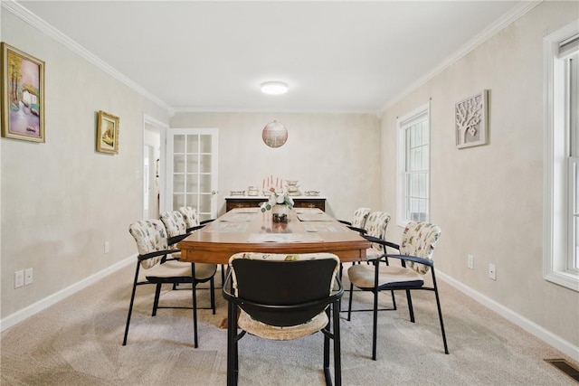 101 Jocassee Falls Rd, Salem, SC 29676 - dining space featuring light colored carpet and crown molding