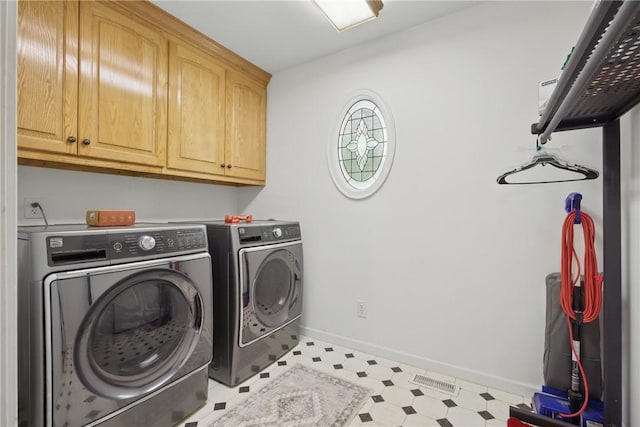 101 Jocassee Falls Rd, Salem, SC 29676 - laundry room with washing machine and dryer, cabinet space, and light flooring