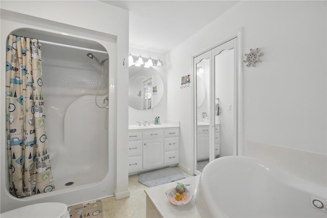 101 Jocassee Falls Rd, Salem, SC 29676 - full bathroom featuring a shower with shower curtain, vanity, and tile patterned flooring
